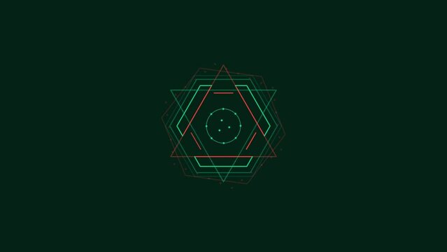 Animated abstract geometric interface element on the alpha channel.