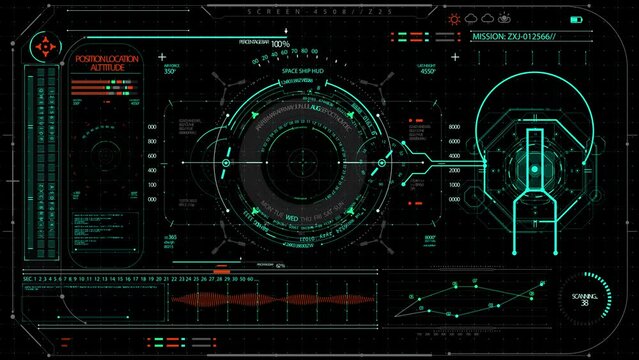 augmented reality Advance HUD control center. Graphic Dashboard Head-up display and Futuristic User Interface GUI, UI. FUI. Virtual reality game screen interface template, mockup. Ai