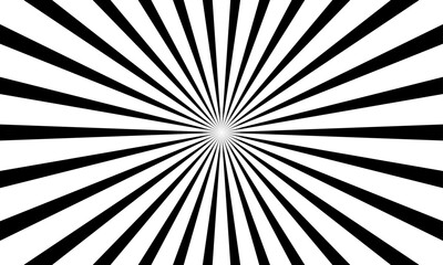sunburst black and white vector isolated on white background. retro sunray with copyspace