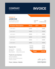 Vector modern corporate professional business invoice vector template