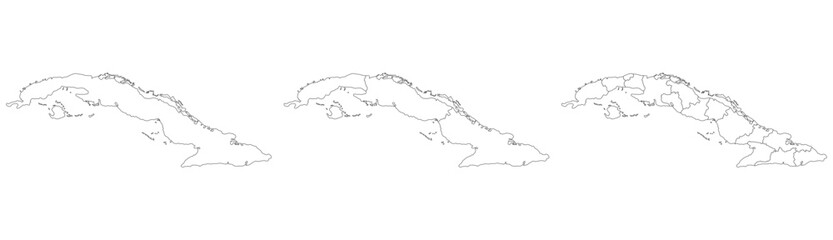 Cuba map. Map of Cuba in white set