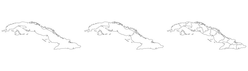 Cuba map. Map of Cuba in white set