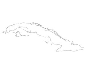 Cuba map. Map of Cuba in white color