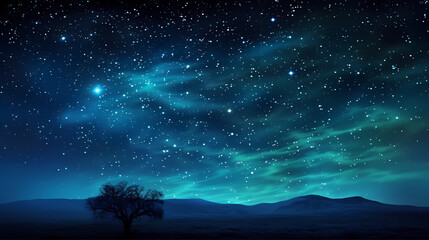 Mysterious star themed gradient background with countless twinkling stars