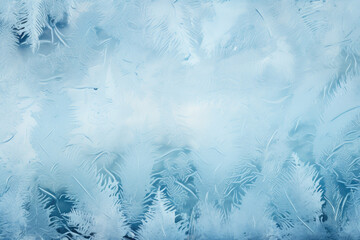 Winter background with an ice texture, frozen window