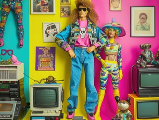 Obraz na płótnie Canvas 80s Pop Culture Kitsch