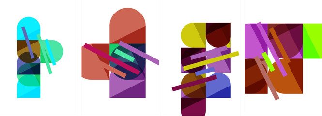 Geometric composition abstract background poster set for wallpaper, business card, cover, poster, banner, brochure, header, website