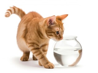 Cat Pawing Fishbowl