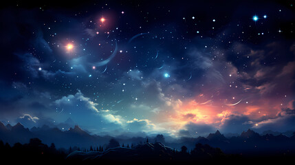 Fototapeta premium Countless stars twinkle in the night sky