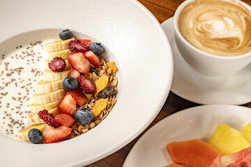 healthy breakfast in Colombian hotel