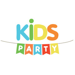 Kids party vector design lettering illustration