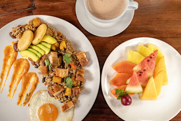 delicious breakfast in colombian hotel