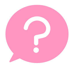 シンプルなピンク色のはてなマークと吹き出し