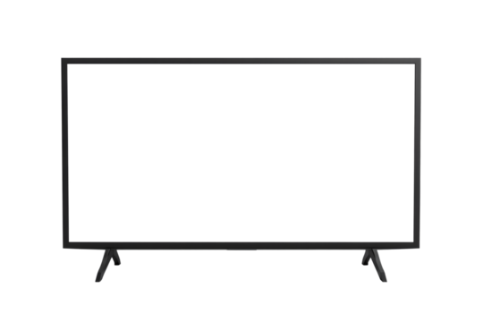 Black TV Mockup on Transparent Background