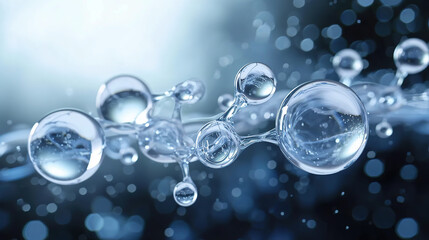 Cosmetic Essence Liquid bubble molecule .bubbles in water	
 - obrazy, fototapety, plakaty