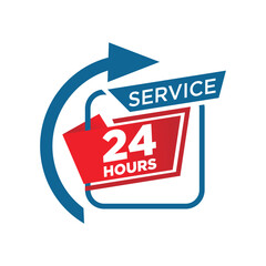 vector 24 hours everyday open service sticker