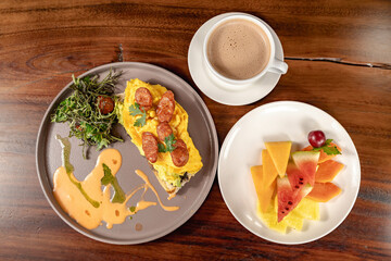 healthy breakfast in Colombian hotel