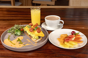 healthy breakfast in Colombian hotel