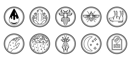 The Ten Plagues of Egypt - Black outlines