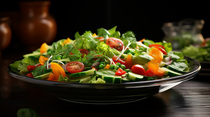 Fresh Greens Garden Salad or Side Salad in a Bowl