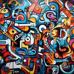 graffiti on the wall  ,Ai generative 