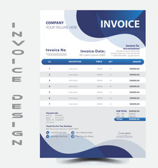 Obraz premium Vector elegant blue gray vector invoice template design