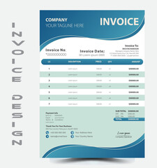 Vector elegant blue gray vector invoice template design