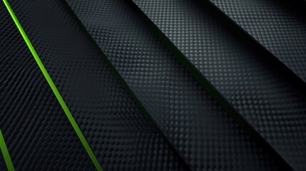 abstract green and black carbon fiber background - obrazy, fototapety, plakaty