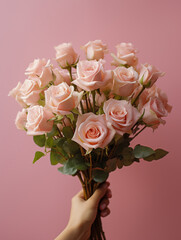Elegance in Pink: A Bouquet of Tender Roses