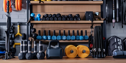 Fototapeta premium Complete Home Gym Package: The Ultimate Fitness Bundle for Your At-Home Workout Needs