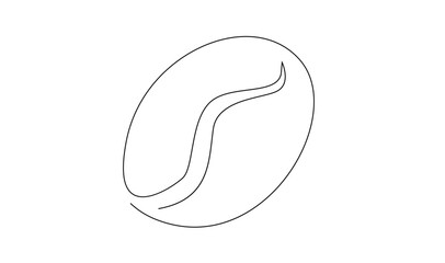 Linear coffee grain background. One continuous line drawing of a coffee bean template