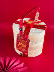 hampers bamboo basket in chinese new year concept