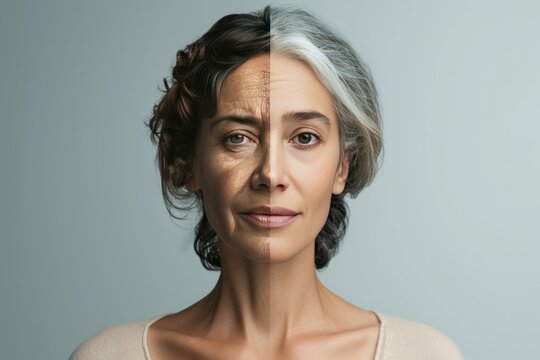 Aging sleep hygiene. Comparison young to old woman cucumber face cream. Less Wrinkles, protector, diy skin tightening, lines through skincare, anti aging cream, bowens disease and face lift