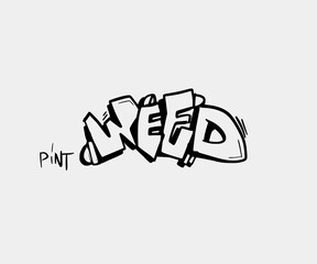 Graffiti art WEED in Vector