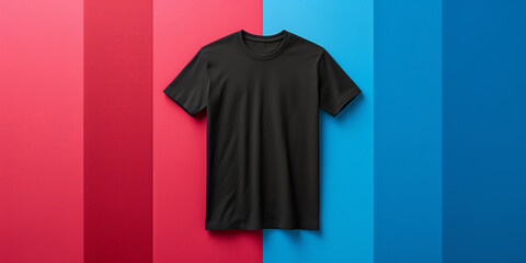 Whole Black Shirt on Multicolored Wall created with Generative AI Technology, ai, generative