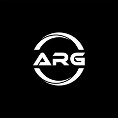 ARG letter logo design with black background in illustrator, cube logo, vector logo, modern alphabet font overlap style. calligraphy designs for logo, Poster, Invitation, etc.