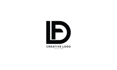 FD DF Abstract initial monogram letter alphabet logo design