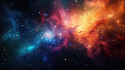 Fototapeta na wymiar A stunning view of a colorful space galaxy cloud nebula, captivating cosmic beauty. Ai Generated