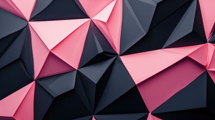 Chic black and pink geometric patterns converge, shaping a visually stunning background, Ai Generated.