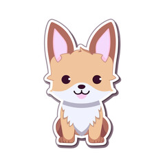 Vector illustration of a small cartoon Jackal  against a white background