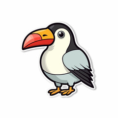 Vector illustration of a small cartoon Toucan against a white background