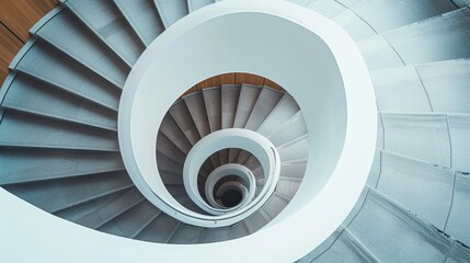 Top view of a spiral staircase in a building. Architectural elegance from above, Ai Generated.
