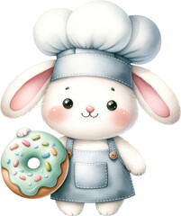 Adorable Bunny Chef Clipart by Chef Hoppington - Culinary Rabbit PNG Illustration