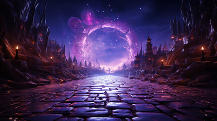 neon purple time connecting hole light background