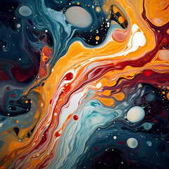 Abstract swirls of paint in various colors.