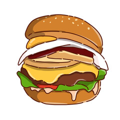 hamburger on white