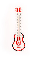 room thermometer in the shape of a guitar
