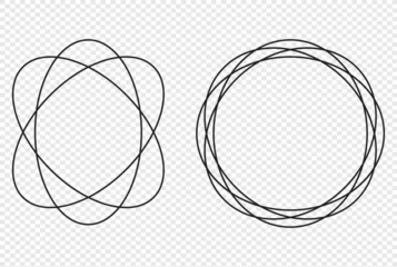 Fotobehang Abstract random circles geometric circular element © Quirk Craft Studio