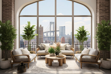 modern living room with sofa.