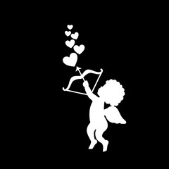 silhouette of a person with a heart.is Love.ダンスする女性ダンサーのシルエット.love.